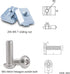 12 Sets Silver 20S T Slot Aluminum Extrusion Profile Connector Set,12 pcs Corner Brackets,with 24 pcs T Sliding Nuts and Hex Screw Bolt for 2020 A...