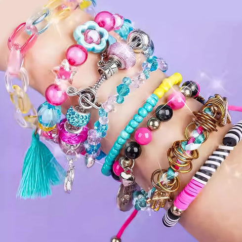 10set Charm Bracelet Making Kit - DIY Jewelry Making Supplies Bead Set, Art and Craft Gift for Girl, Princess Birthday Gift Party Favors | Girl Pr...