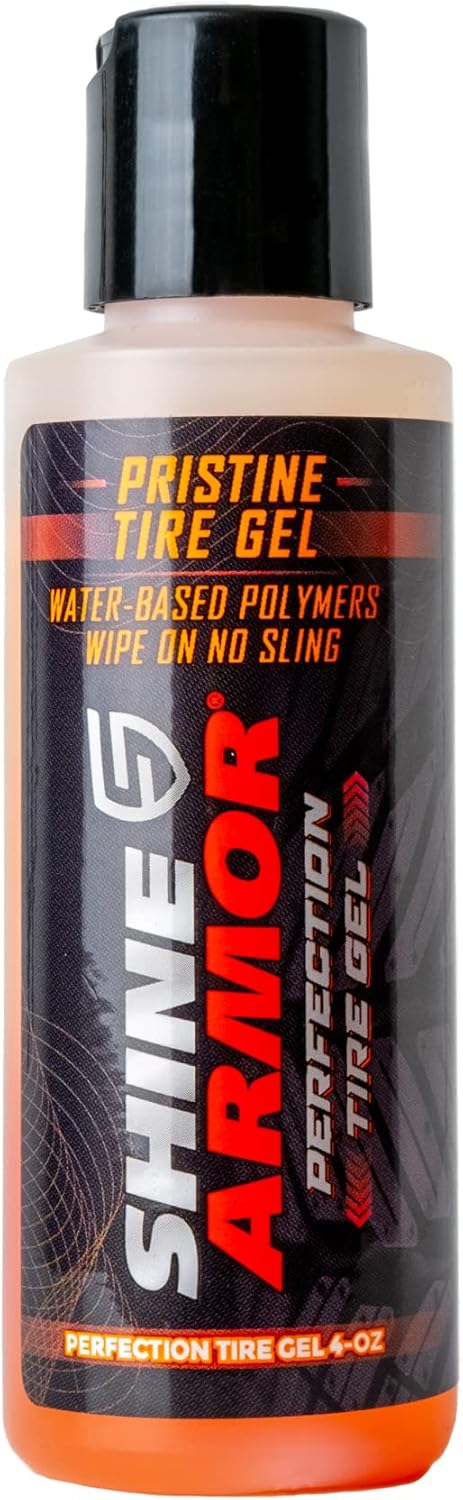 SHINE ARMOR Tire Shine Gel Dressing & Pristine Cleaner Car Care for Wheels & Tires with No Sling Formula Wet Look Keeps Tires Black & Clean with W...