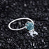 GRAEEN Crystal Mermaid Rings Asjuatable Open Ring Leaf Ring Fish Tail Band Ring Silver Eternity Ring Jewelry for Women...