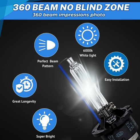 SOCAL-LED LIGHTING D4S 35W Xenon HID Headlight Bulbs - 10000K Deep Blue - 66440 42402 42402WX OEM High Low Beam Direct Replacement - Pack of 2...