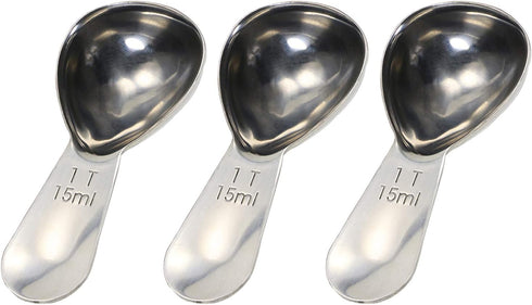 Tupalizy 3PCS Stainless Steel Coffee Scoop for Ground Coffee Beans Short Handle 1 Tablespoon Measuring Spoon for Loose Tea Sugar Canisters Peanut ...