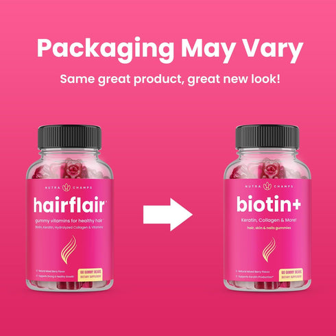 Hair Skin & Nails Gummies | Biotin with Collagen & Keratin | 5000mcg Biotin Beauty Complex | Vitamin Supplement | Berry | 120 Count for Women & Me...