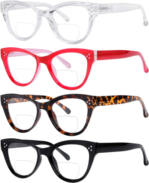 Eyekepper 4-packing Oversize Cat-eye Bifocal Sunglasses for Women Reading Tinted Lens...