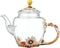 Teabloom Teapot Glass Blooming Tea Teapot for Women Blue Rose Floral Glass Teabloom Teapot with Gold for Mom Friend Christmas Birthday Anniversary...