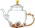 Teabloom Teapot Glass Blooming Tea Teapot for Women Blue Rose Floral Glass Teabloom Teapot with Gold for Mom Friend Christmas Birthday Anniversary...