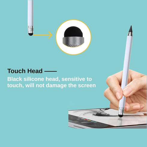 2Packs Stylus Pen for iPad, 2 in 1 Stylus Pen Universal for iPad/iPhone All Capacitive Touch Screens, Pencil Writing On Paper for Children/Student...