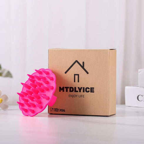 Scalp Massager Hair Growth, Scalp Scrubber Wiht Silicone Bristles, Head Massager Scalp, Wet Dry Hair Care Scalp Scrub for Women Man (Red)...