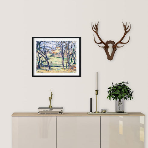 KWAY Paul Cezanne Wall Art - Trees And Houses Poster - Nature Pictures Classic Art Prints - Post-Impressionism Painting Poster Artwork for Bedroom...