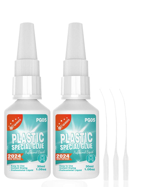 2Pack 30g Plastic Glue - Ultra-Strong Adhesive for Plastic Models, Acrylic, DIY Crafts, Electronics, PVC, ABS, and More - Instant, Strong & Fast-D...