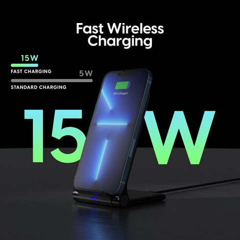 TALK WORKS Wireless Charger Compatible w/iPhone 15/15 Pro/15 Pro Max, 14/14 Plus/14 Pro/14 Pro Max, 13/Mini/Pro/Max, 12/Mini/Pro/Max-Fast 15W Qi C...