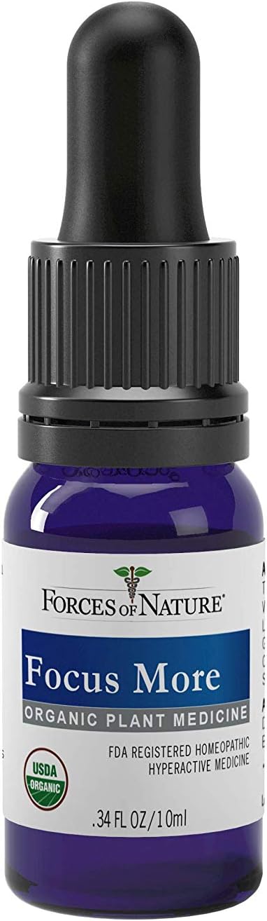 Forces of Nature Focus Supplement, Focus More Homeopathic Medicine, 0.34 Fl Oz, Nootropics Brain Support Supplement, Helps Memory, Attention, Conc...