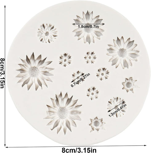 Daisy Flower Fondant Mold Flower Candy Silicone Molds For Cake Decoration Cupcake Topper Chocolate Cupcake Topper Sugar Craft Polymer Clay Gum Pas...