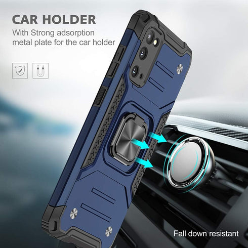 for Samsung S20 FE Case, Galaxy S20 FE 5G Case with Screen Protector: Military Grade 360° Rotatable Kickstand Shockproof Protective Cases for - Sa...