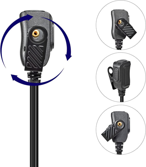 UAYESOK 2.5mm Walkie Talkie Earpiece with Mic PTT, 1-pin Acoustic Tube Headset for Motorola Talkabout Radio T200 T200TP T260 T402 T460 T465 T600 T...