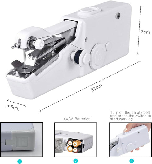 Handheld Sewing Machine, Mini Sewing Machine, Cordless Portable Quick Electric Sewing Machine with Sewing Accessories for Beginners, Suitable for ...