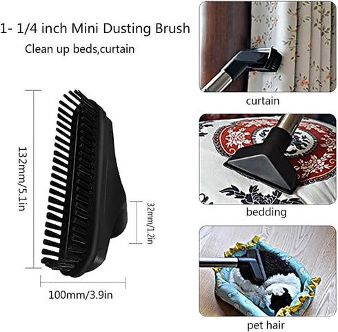 1 1/4" Vacuum Attachments Brushes for Small Shop Vac Accessories 1/4 inch or 1 3/8 inch Vacuum Cleaner Accessories...