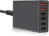 USB Wall Charger DTK 6 Port 60W USB Charger QC3.0 Multi Port Travel Charging Station with 5ft Power Cord for iPhone Xs/Max/XR/X/8/7/Plus, iPad Pro...