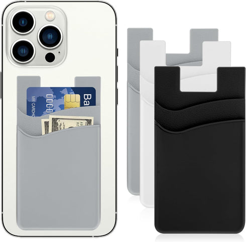 3pcs Phone Card Holder,Phone Pocket,Stick on Phone Wallet, Fits Every Smartphones,Strong Stickiness,Card Holder for Back of Phone,Cell Phone Walle...