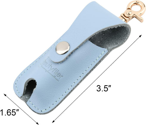 Beautyflier Clip-on Lip Balm Sleeves, Soft Leather Keychain Lipstick Holder Lip Balm Pouch Lip Balm Holder Travel Accessories (Flip Blue)...