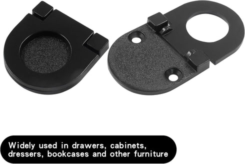 2 Pack Recessed Pull Ring Handles Black Hidden Recessed Type Drawer Mount Handle Deck Cabinet Flush Ring Sliding Door Pull Handle Recessed Furnitu...