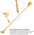 AnSaw 12-Inch Leaf Handle Bar Spoon,2-Pieces Long Handle Cocktail Mixing Stirrers,Stainless Steel,Gold...