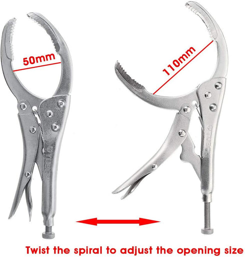 Alloy Steel Car Oil Filter Plier Remover Wrench Vice Locking Grip Vise Spanner Removal Repair Hand Tools Adjustable Hold Grip...