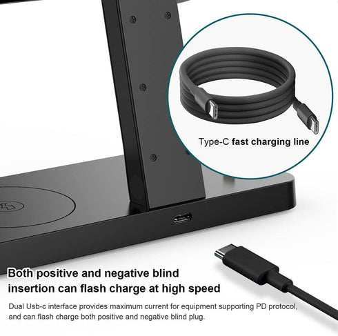 Magnetic Charging Station,PDKUAI for MagSafe 4 in 1 Fast Wireless Charger Stand for iPhone 15,14,13,12 Pro/Max/Mini/Plus, Apple Watch 9/8/7/6/SE/5...