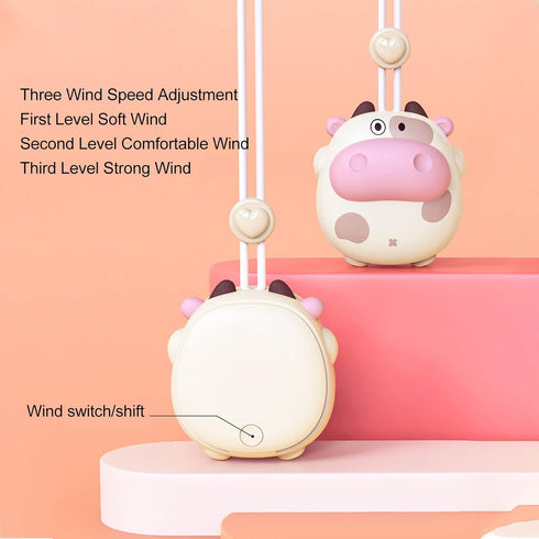 AYNEFY Mini Hanging Neck Fan,USB Rechargeable Portable Hands Summer Cooling Necklace Fan Air Conditioning with Adjustable Lanyard for Outdoor Camp...
