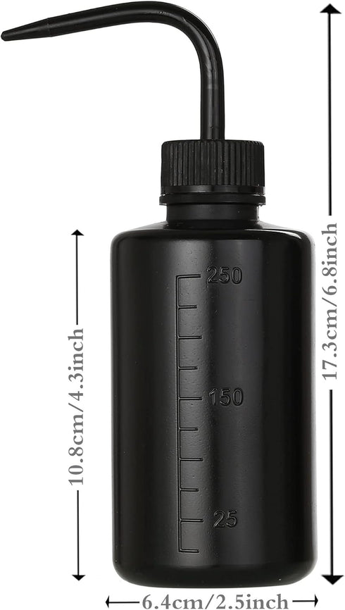 2Pcs 8oz Bottles | ABS Material Water Squirt Bottles for Tattoo Cleaning, Labware Washing, Plant Watering, Black&Pink...