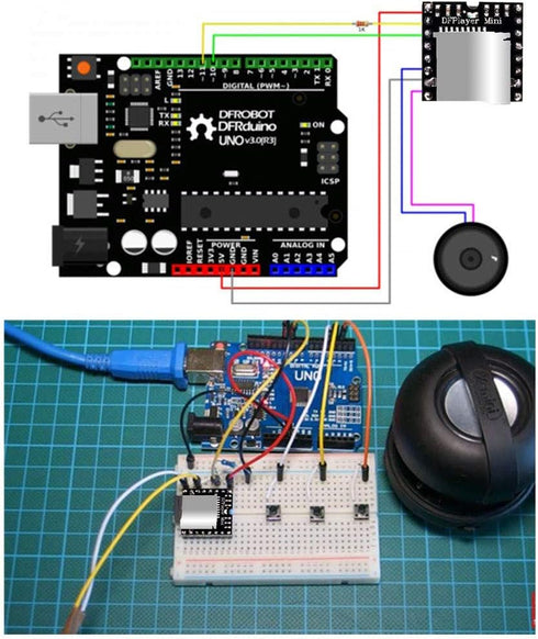 3PCS Mini MP3 Player Audio Module with 5PCS Metal Shell Round Internal Magnet Speaker 2W 8Ohm MP3 Voice Decode Board TF Card U Disk IO/Serial Port...