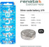 Renata 379 SR521SW Batteries - 1.55V Silver Oxide 379 Watch Battery (10 Count)...