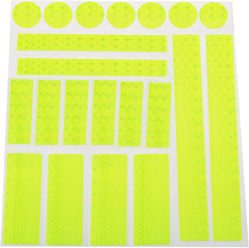 E-outstanding Reflective Sticker for Bike 21PCS Yellow Safety Reflector Waterproof Adhesive Reflective Decals for Cycling Bicycle, Wheelchairs, Mo...
