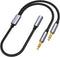 Headphone Splitter Aux Splitter 2 Male 1 Female for PC Headphone Microphone 2-in-1 Adapter 1/8 inch TRS Audio Splitter -0.3M 1FT......