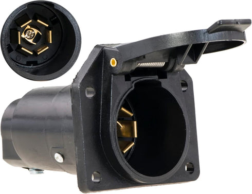 valonic 7 Way Blade Connector Socket - Spring-Loaded dust Cover - Wiring Harness Connector - for Vehicle, Truck - Weatherproof...