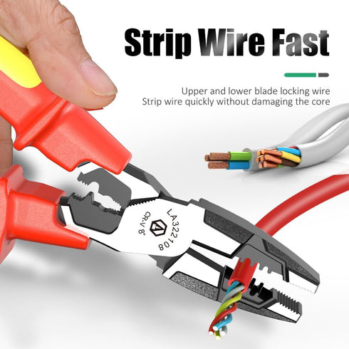 LAOA Needles Nose Pliers,Long Nose Pliers 1000 Volt VDE Insulated Electrician's Pliers with Stripping,Cutting Wire,Screwing Nails, Cutting,Clampin...
