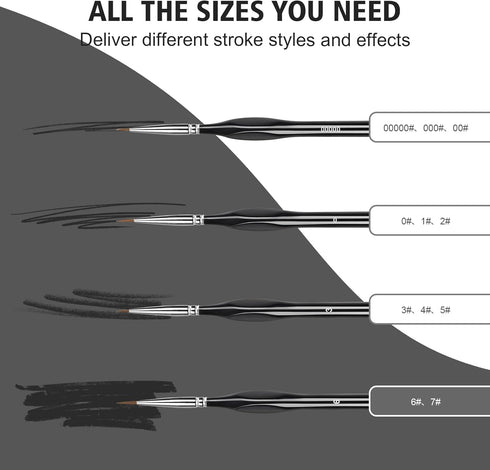 11 pcs Micro Detail Paint Brush Set,Miniature Painting Brushes,Miniature Painting Handle for Fine Detailing& Art Painting,Acrylic,Watercolor,Oil,M...