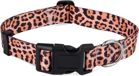 Dog Collar for Medium Dogs, Soft Comfy Pet Collar for Small Medium Large Dogs, Leopard Pattern for Boy Girl Puppy Dogs(Leopard,M)...