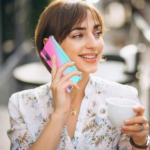 for Motorola One Hyper Case, Clear Cute Gradient Slim Anti Scratch Flexible TPU Cover Shockproof Phone Protective Case for Motorola Moto One Hyper...