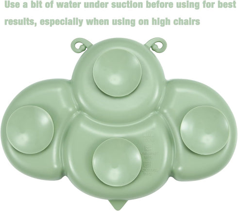 PandaEar 2 Pack Silicone Suction Plates for Baby, Divided Unbreakable Toddler Plate with 2 Pack Spoons for Self Feeding, Babies Utensils Feeding S...