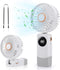 Handheld Fan, Portable Hand Fan USB Rechargeable Fans with 5 Speeds, Mini Foldable Battery Operated Fan, Small Desktop Fans with LED Display for H...