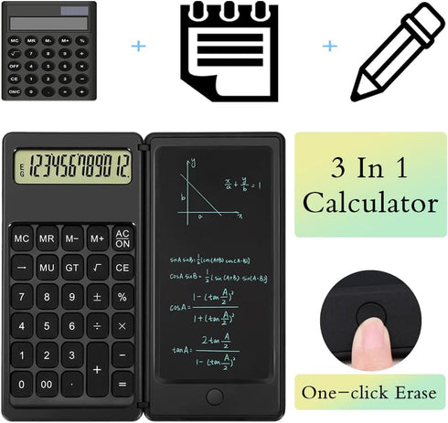 Calculator?calculators Desktop with Writing Screen, Large Display, and Quiet Design - Ideal for Students and Office Workers (Black)...