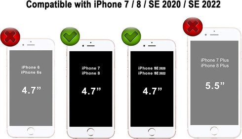 CellEver Heavy-Duty Case for iPhone SE 2022/2020, iPhone 8 /iPhone 7 - Dual Layer, Military Grade Protection, Elevated Screen & Camera Protection,...