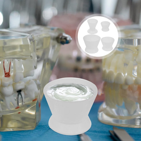 Healifty Dental Silicone Mixing Cup Lab Rubber Mixing Cup Self Coagulation Practical Dental Oral Cup...