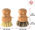 Dish Scrub Brush Bamboo - S&C Kitchen, Cleans Pan/Vegetable/Dishes/Wok, Bamboo Scrub Brush for Kitchen/Bathroom, Made Out of Palm & Sisal Bristles...
