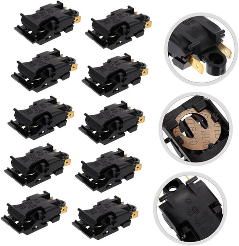 10pcs Electric Kettle Switch Thermostat Temperature Control for Electric Kettle Temperature for Electric Kettle Control Thermal For Oven Copper He...