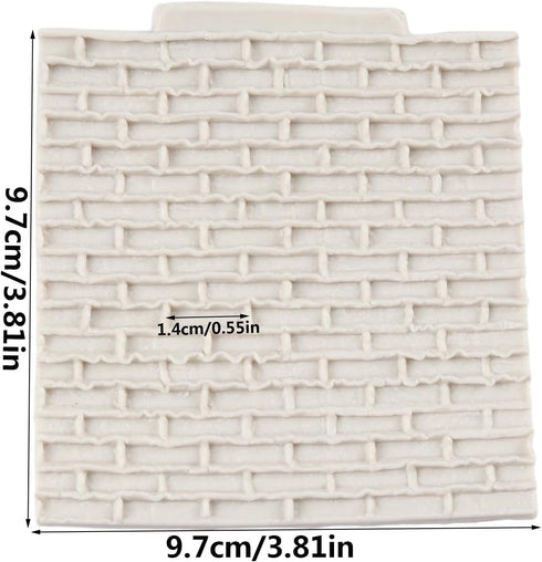 Rock Brick Wall Texture Fondant Molds Brick Wall Silicone Impression Mat For Cake Decoration Cupcake Topper Chocolate Candy Polymer Clay Gum Paste...
