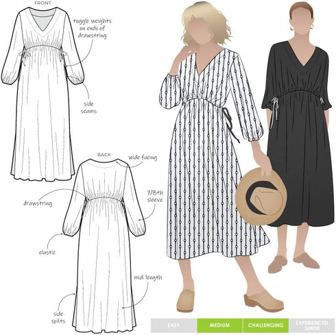 Style Arc Sewing Pattern - Naomi Woven Dress (Sizes 10-22)...