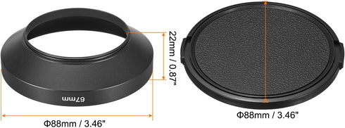 PATIKIL 67mm Lens Hood, Wide Angle Matte Surface Anti-reflective Inside Hood with Cap and Cleaning Cloth for Camera Lens, Black for Nikon, for Fuj...