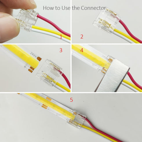 3-Pin 10mm COB LED Strip Connector Kit for Solderless Strip-to-Wire and Strip-to-Strip Joints on CCT COB LED Light Strips (Pack of 25)...